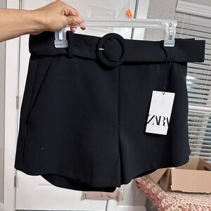 Zara black belted shorts. Brand NWT. Perfect staple piece , must have.